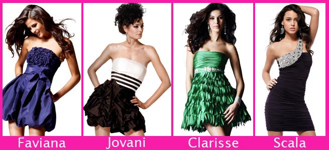 Designer Dresses from Faviana, Jovani, Clarisse, Scala, Tony Bowls and Landa Designer Dresses